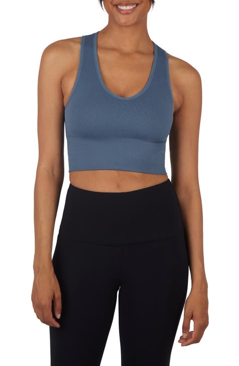 Seamless V-Neck Rib Crop Tank