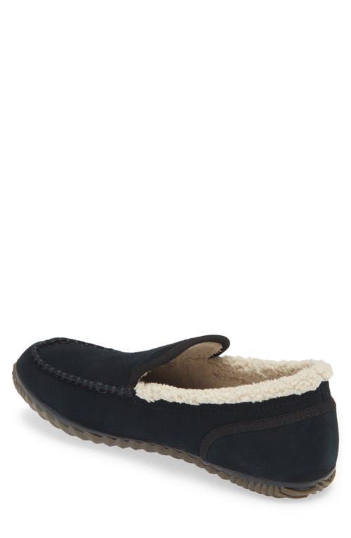 Sorel Dude Moc™ Faux Fur Lined Slipper In Black