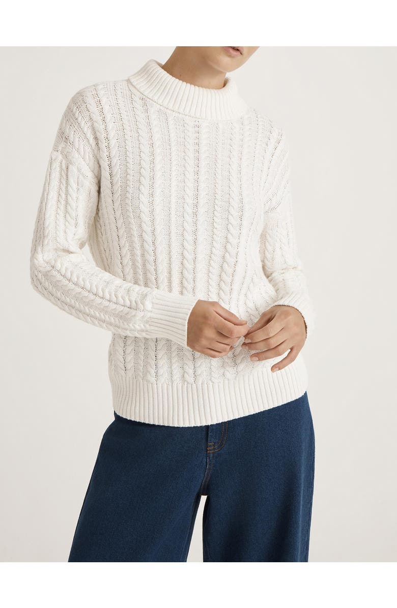 Finery London Vivana Turtle Neck Knitted Sweater, Alternate, color, Ivory