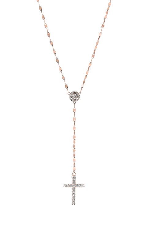 14K Gold Diamond Pavé Cross Pendant Necklace
