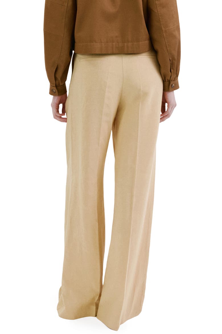 Pleated Wide Leg Pants, Alternate, color, MUSTARD