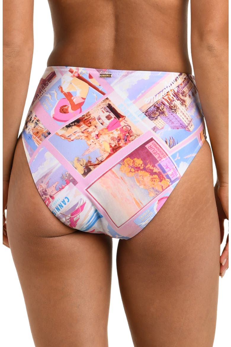 Vanessa Postcard High Waist Bikini Bottoms, Alternate, color, PINK MULTI