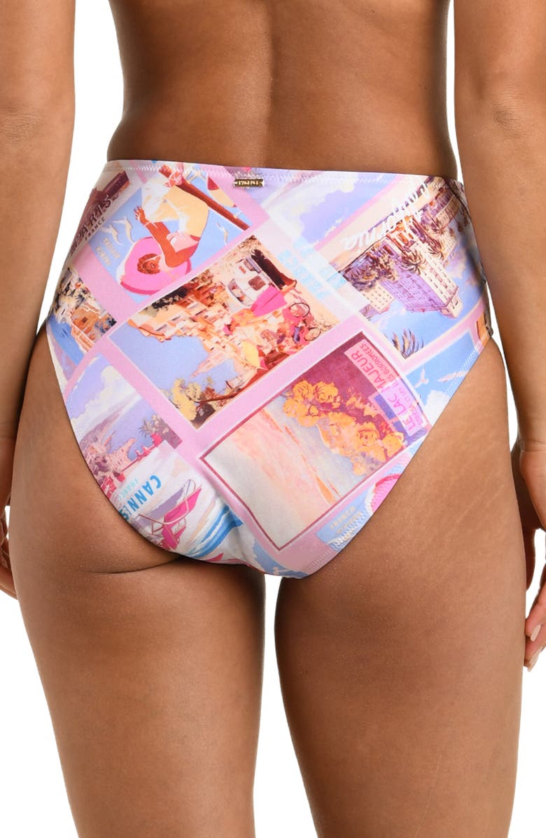 L'AGENCE Vanessa Postcard High Waist Bikini Bottoms, Alternate, color, 