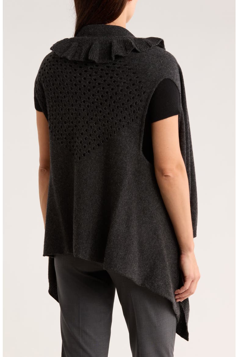 Wool & Cashmere Ruffle Vest, Alternate, color, CHARCOAL GREY