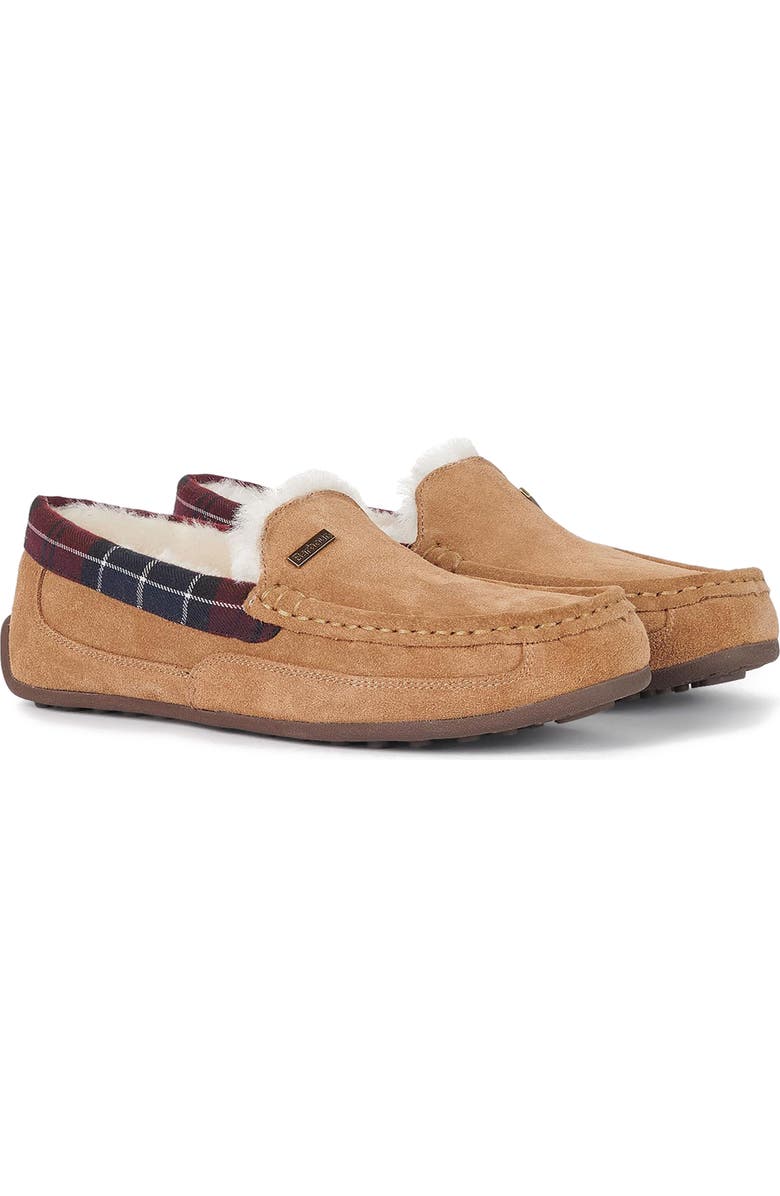 Barbour Martin Faux Shearling Slipper, Main, color, Camel