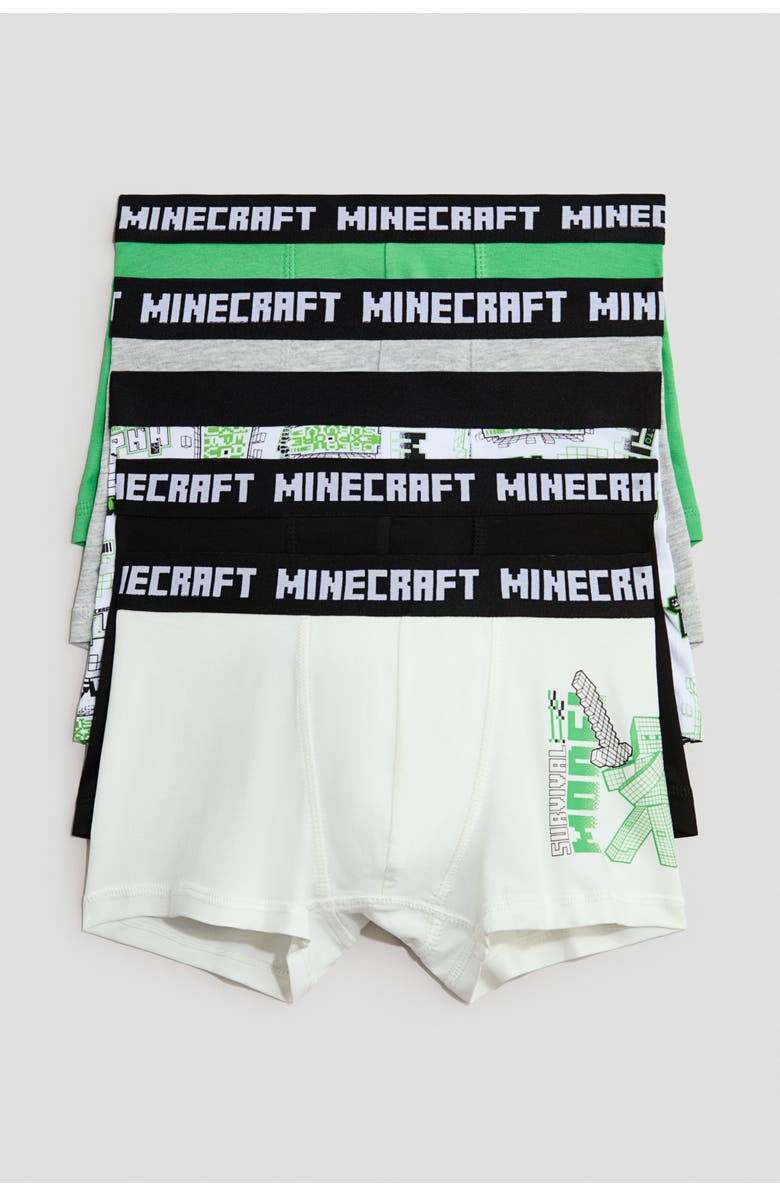 H&M 5-pack Trunks, Main, color, Green/Minecraft