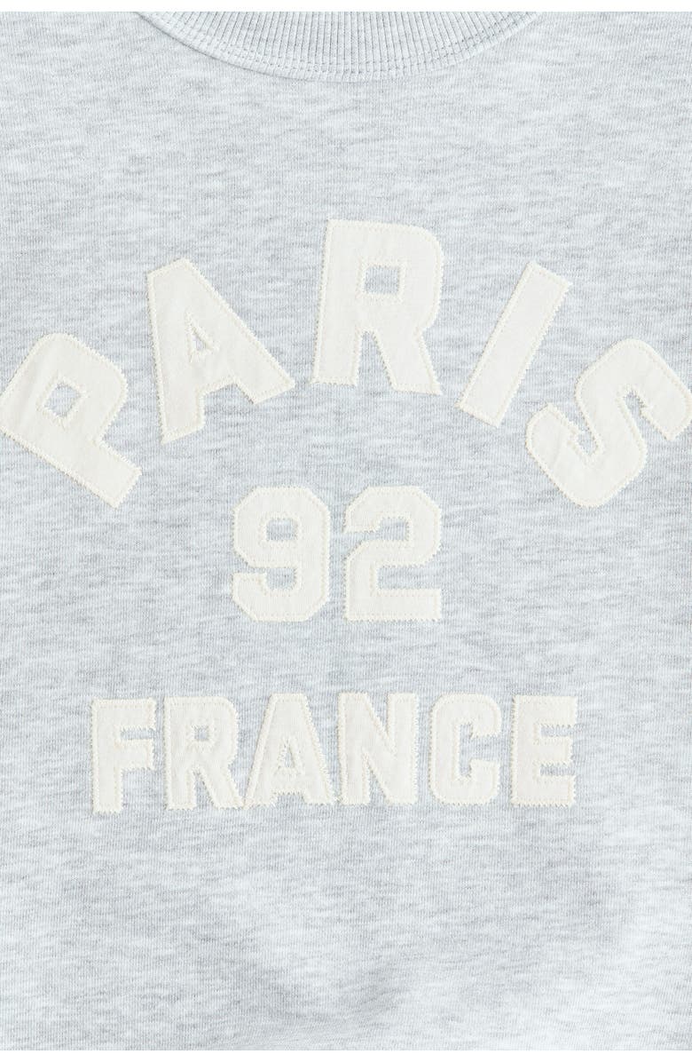 H&M Motif-detail Sweatshirt, Alternate, color, Light Gray Melange/Paris