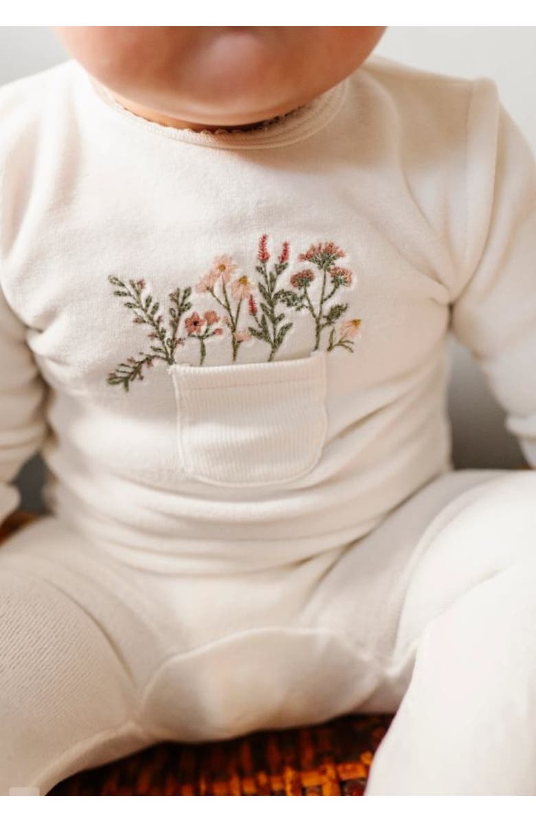 Ely's & Co. Velour Pocket Full of Flowers Collection - Footie, Alternate, color, 