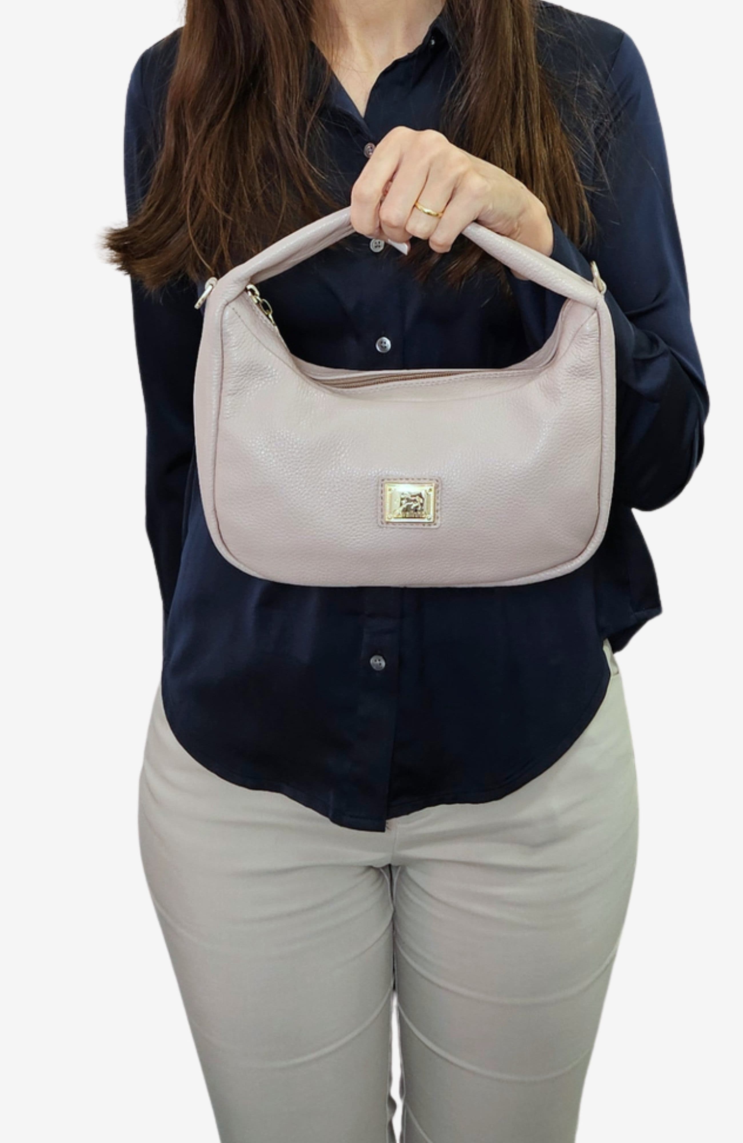 Muse 523 Pebbled Leather Handbag, Alternate, color, Sand