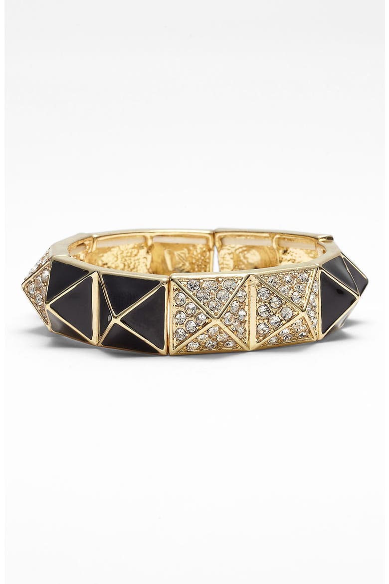 Pyramid Stretch Bracelet, Main, color, BLACK/ GOLD