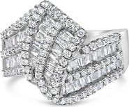 Haus of Brilliance 14K White Gold 1-1/2 Cttw Diamond Bypass Cocktail Ring Band