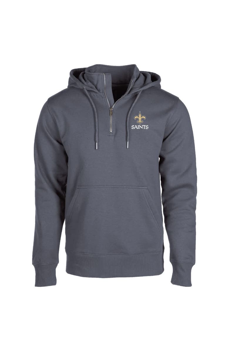 DUNBROOKE Unisex Dunbrooke Graphite New Orleans Saints Defender Quarter-Zip Hoodie, Alternate, color, Graphite