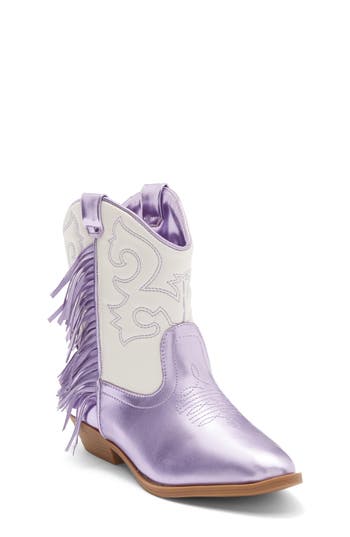 Harper Canyon Kids' Carolynne Fringe Western Boot In Purple