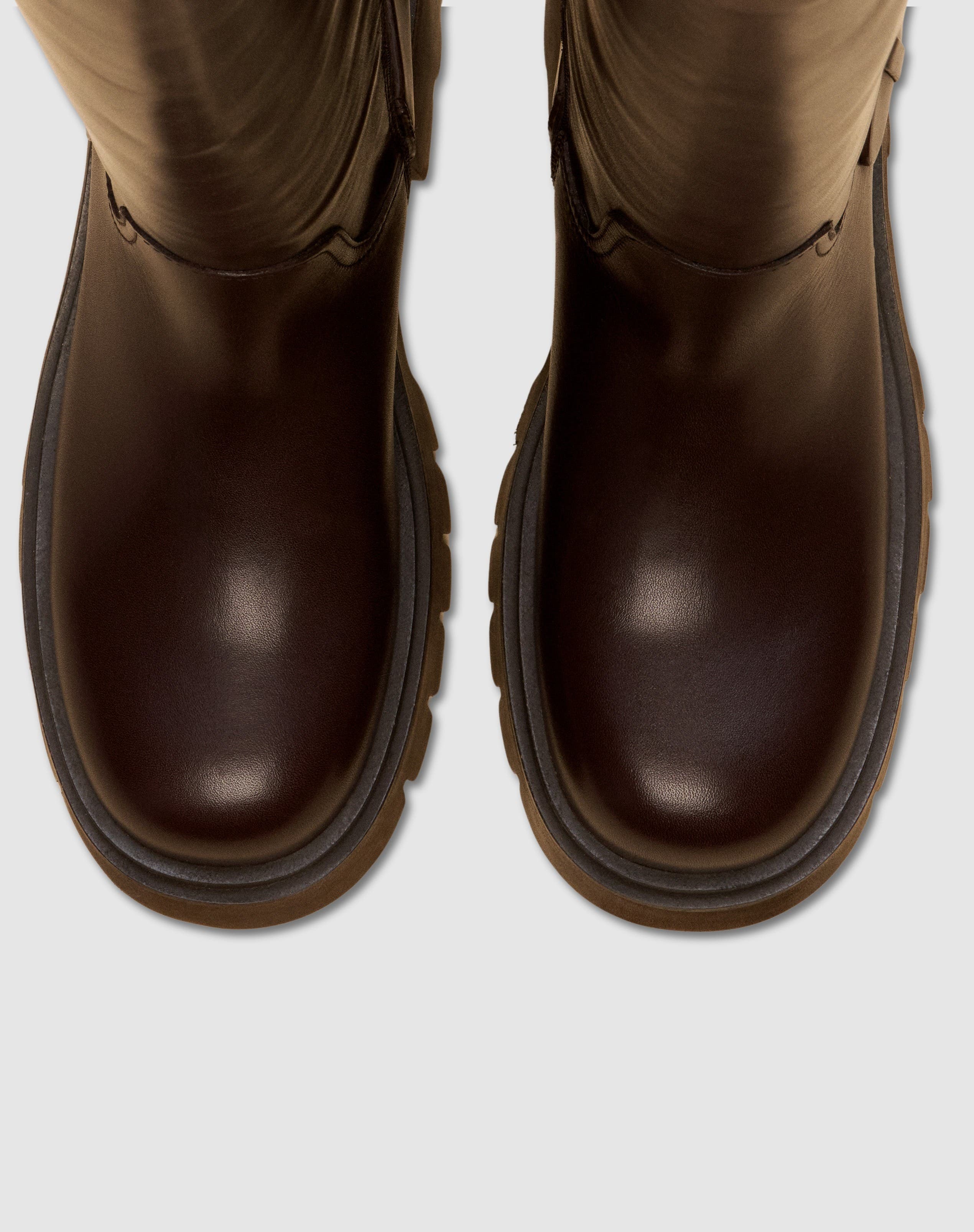 Herpen Chunky Treaded Sole Long Boot, Alternate, color, CHOCOLATE