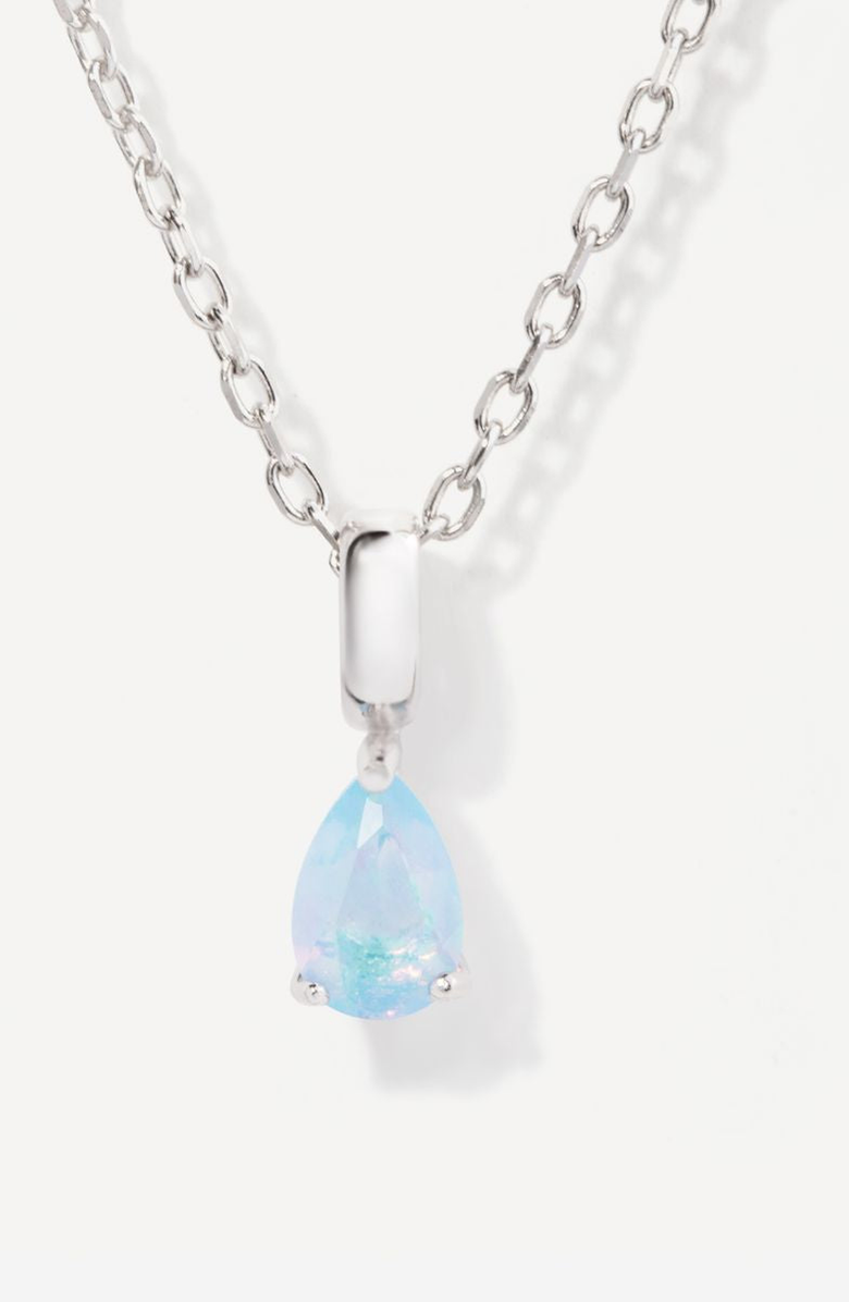 Little Sky Stone Birthstone Teardrop Necklace, Main, color, Opal