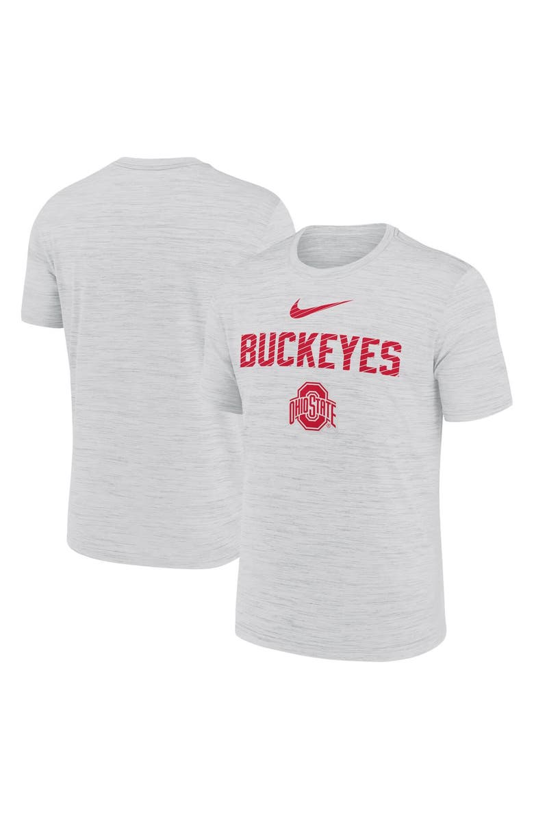 Nike Men's Nike White Ohio State Buckeyes Campus Slant Velocity Performance T-Shirt, Main, color, Gray