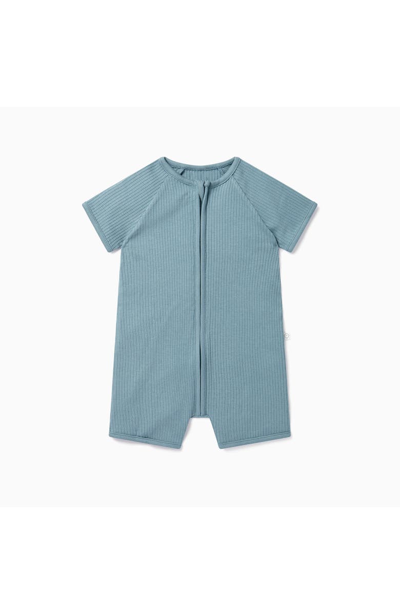 MORI Ribbed Summer Zip-Up Sleepsuit, Main, color, Sky