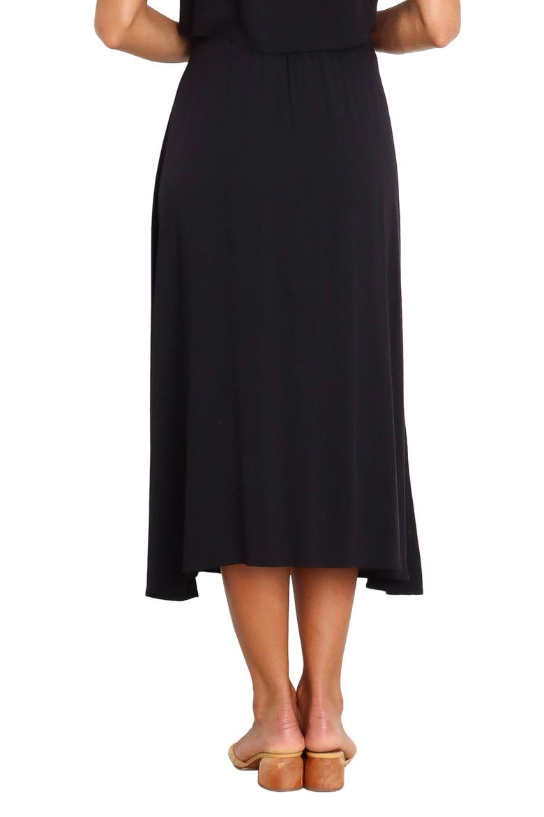 Ava Button Front Midi Skirt, Alternate, color, BLACK