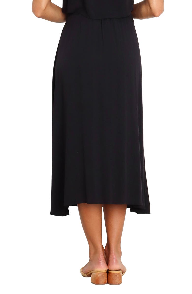 Petal & Pup Ava Button Front Midi Skirt, Alternate, color, Black