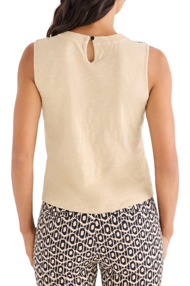 Organza Appliqué Sleeveless Top, Alternate, color, NEUTRAL MULTI