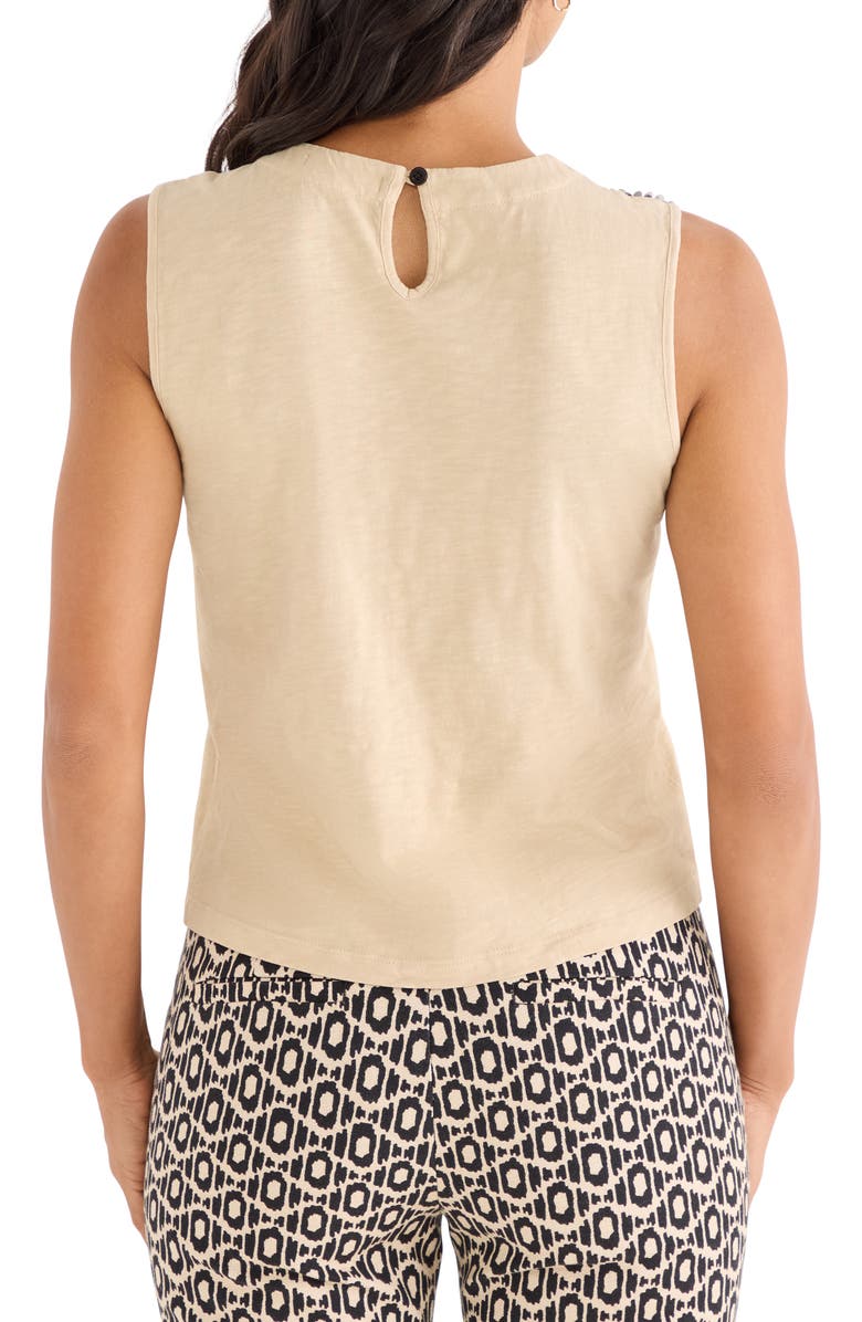 NIC+ZOE Organza Appliqué Sleeveless Top, Alternate, color, Neutral Multi
