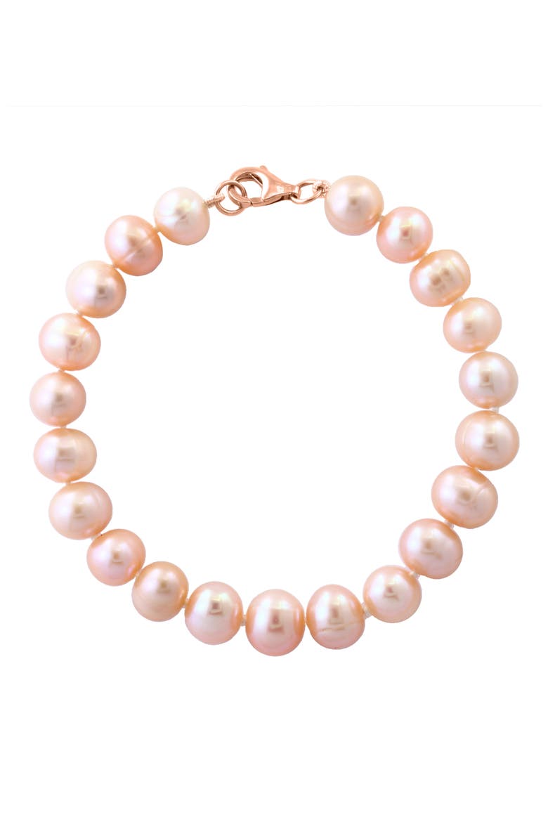 Freshwater Pearl Earrings, Bracelet & Necklace Set, Alternate, color, PEACH