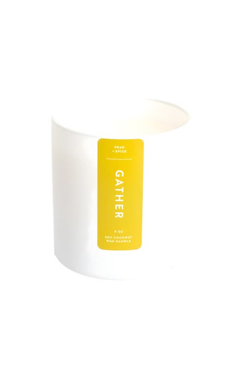 Joy Paper Co. Gather Pear Spice Blend Coconut Soy Candle In White Glass Tumbler