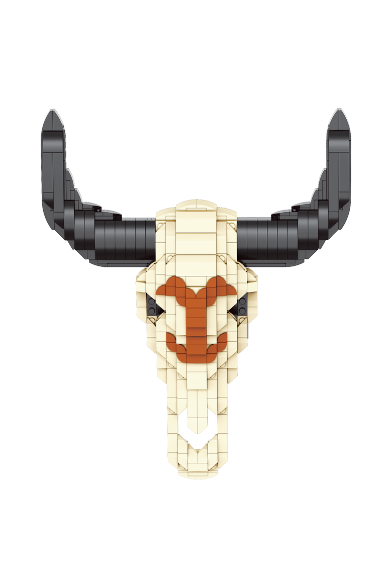 Yellowstone Steer Skull Building Set, Alternate, color, Yellow