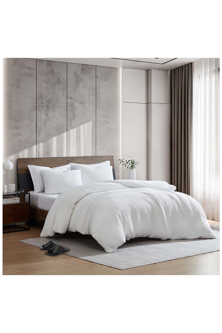 Waffle Comforter & Sham Set, Alternate, color, WHITE