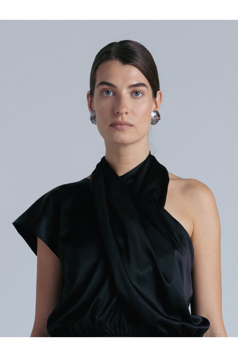Danielle Silk Blouse, Main, color, Black