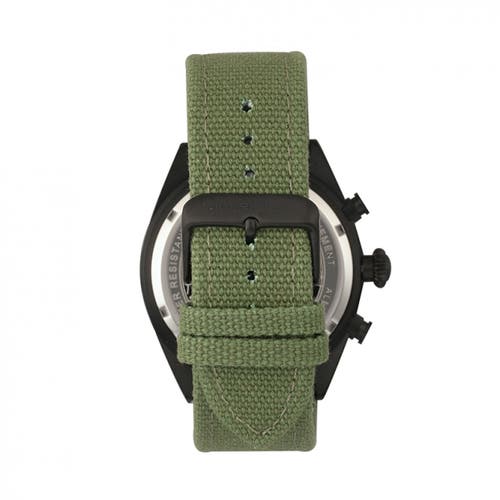 Morphic M53 Series, Black Case, Chronograph Fiber Weaved Olive Leather Band Watch W/date, 45mm In Black/olive