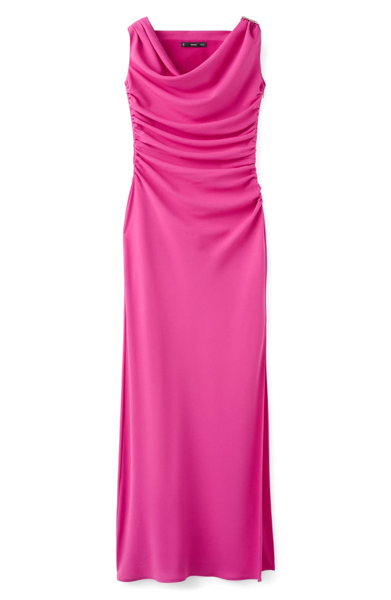 MANGO One Shoulder Cocktail Maxi Dress, Main, color, Fuchsia