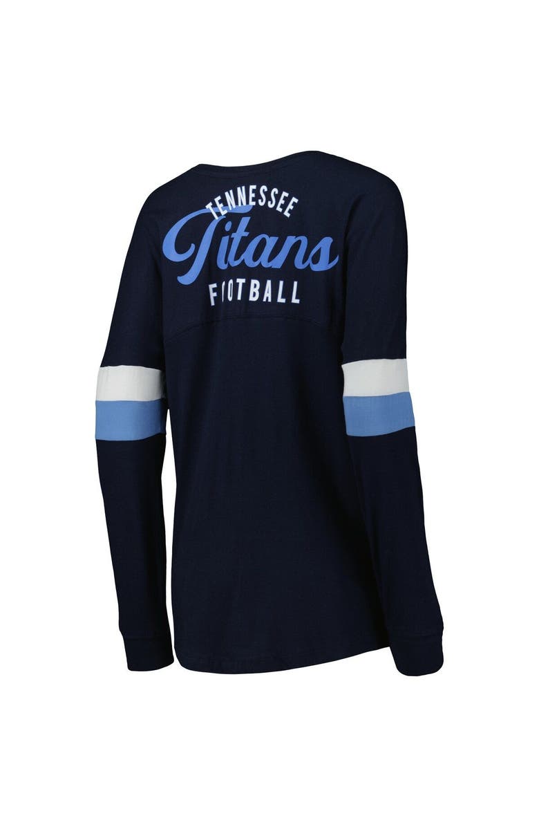 New Era Women's New Era Navy Tennessee Titans Athletic Varsity Lightweight Lace-Up Long Sleeve T-Shirt, Alternate, color, Navy
