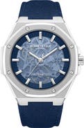 Kenneth Cole New York Benson Skeleton Automatic Nylon Strap Watch, 42mm