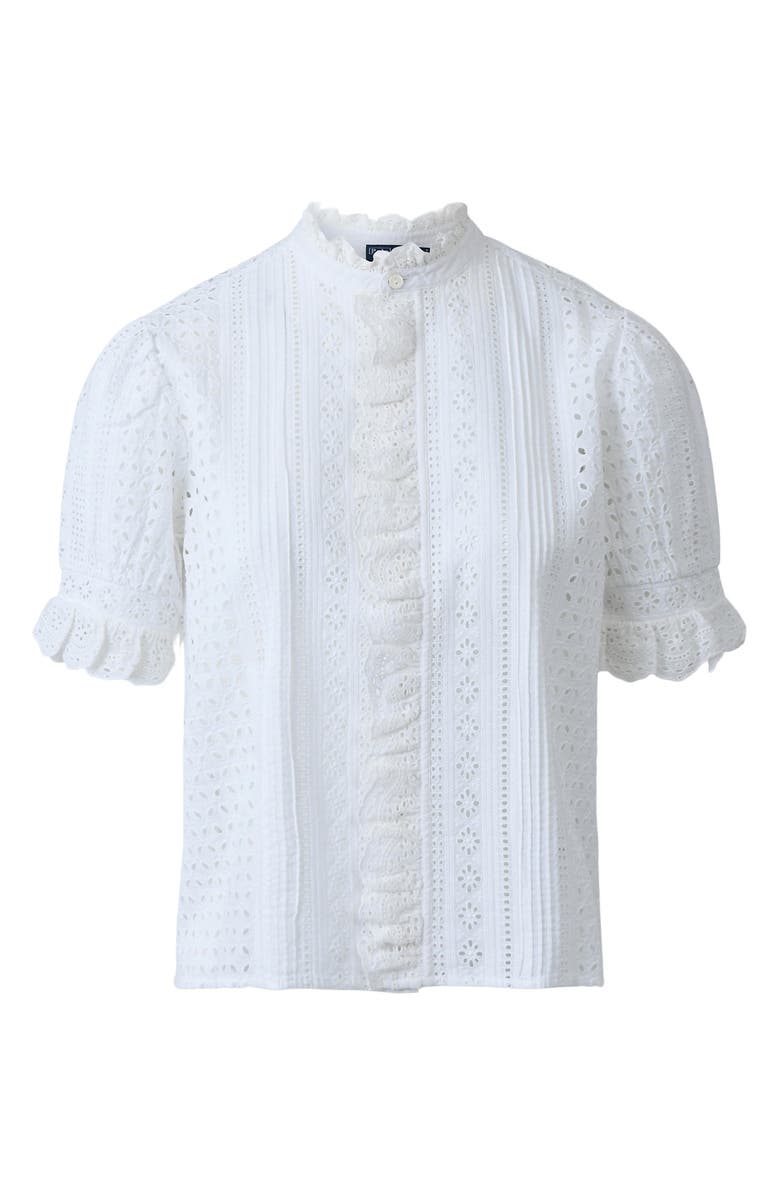 Polo Ralph Lauren Cotton Eyelet Button-Up Shirt, Alternate, color, 