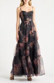 Lulus Calissa Tiered Organza Maxi Dress
