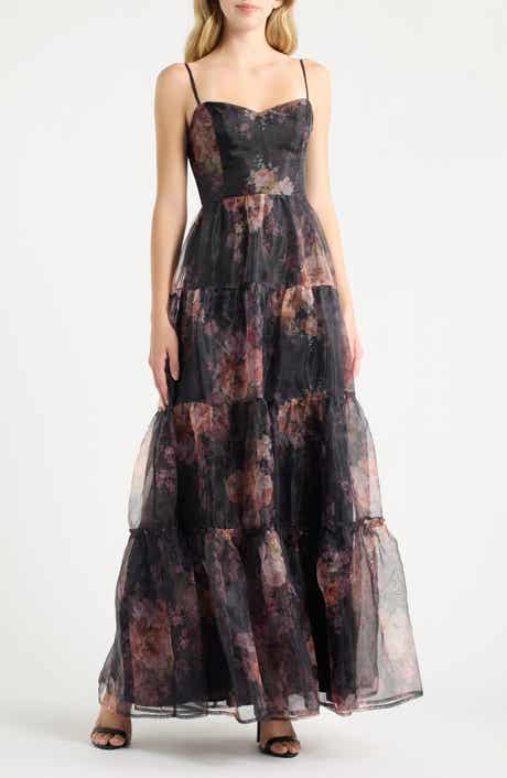 Calissa Tiered Organza Maxi Dress