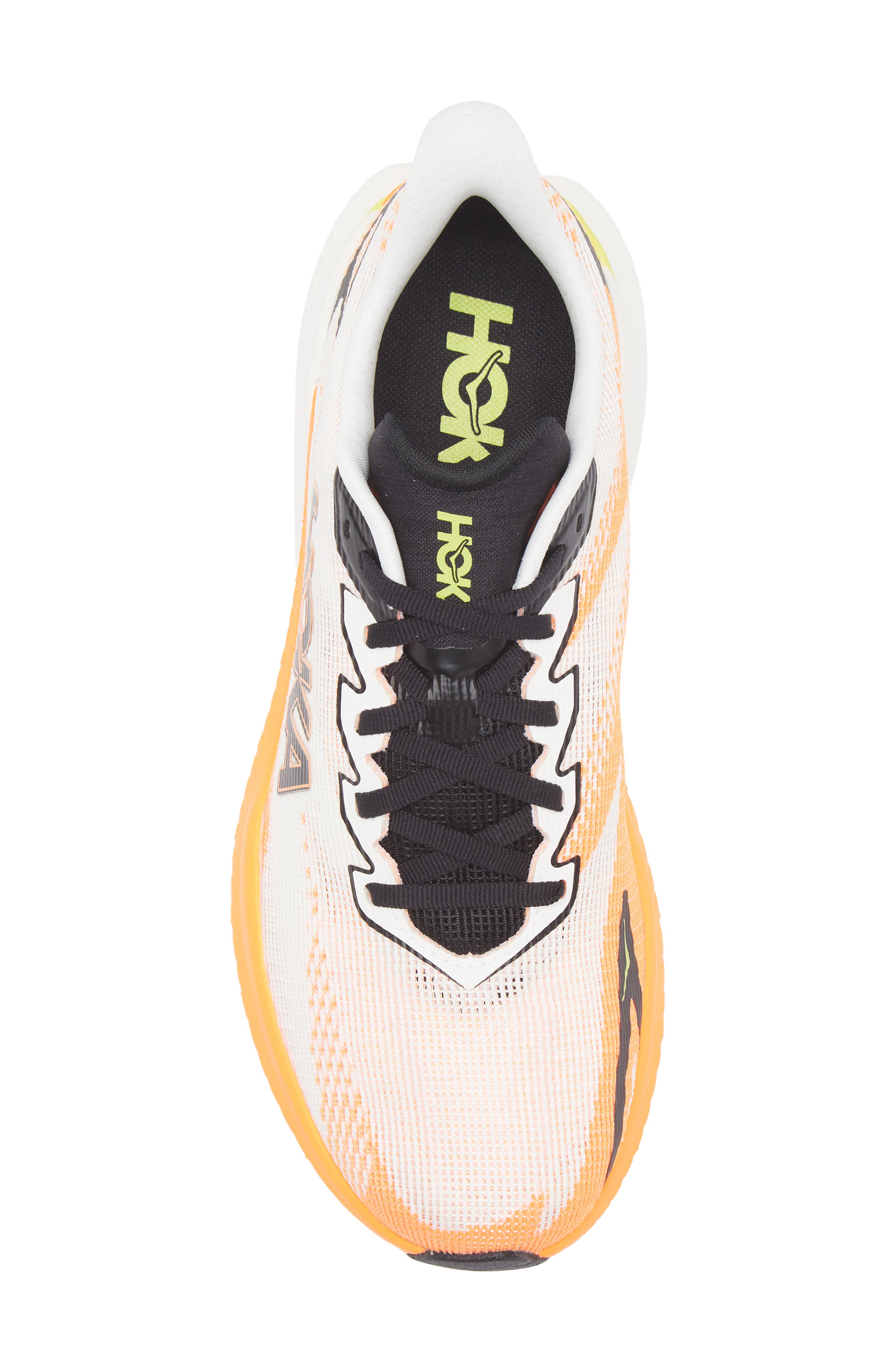 HOKA Mach X 3 Running Shoe, Alternate, color, White / Neon Tangerine