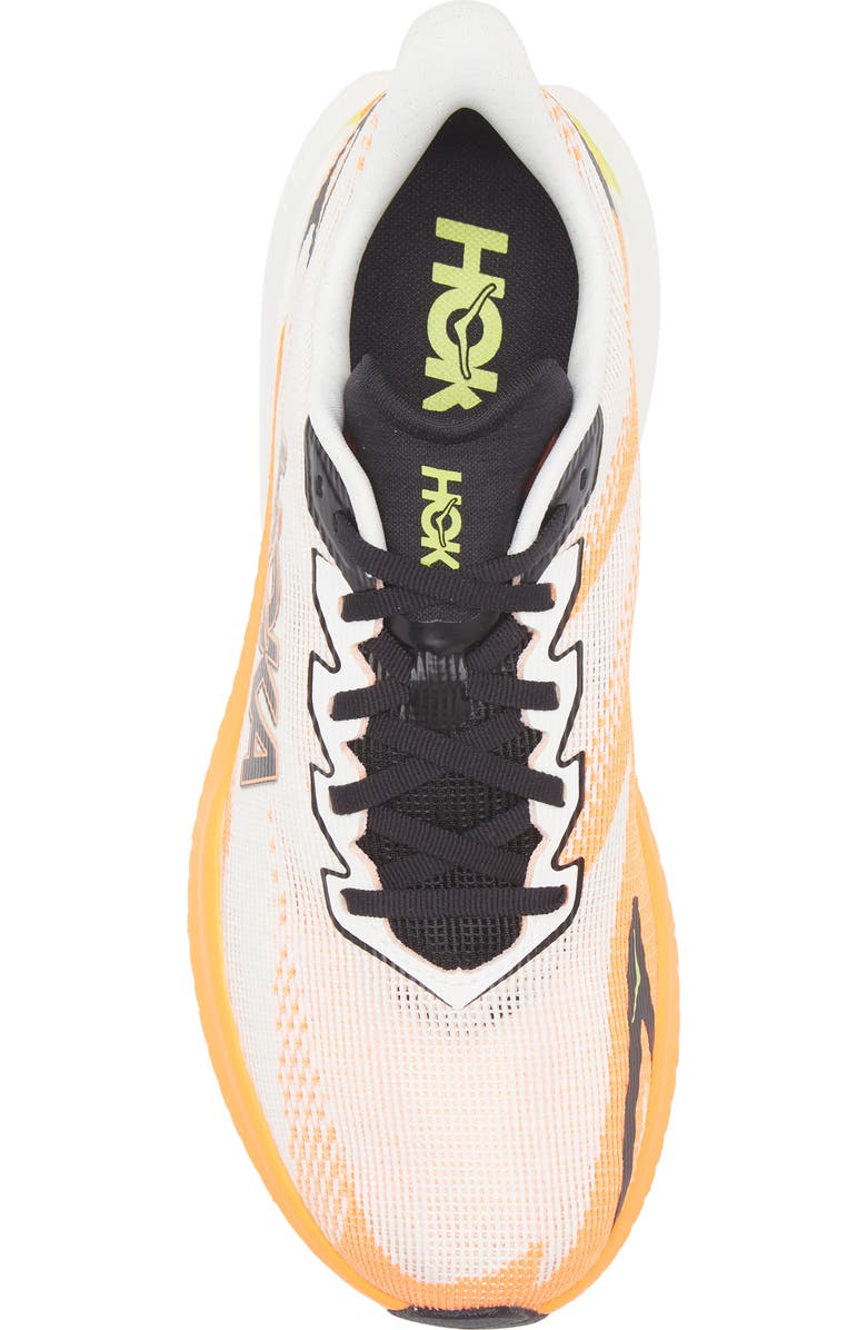 HOKA Mach X 3 Running Shoe, Alternate, color, White / Neon Tangerine