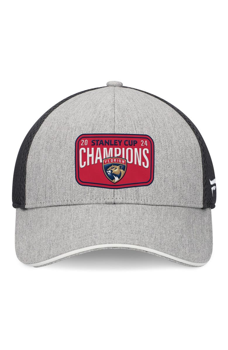 FANATICS Men's Fanatics Gray/Charcoal Florida Panthers 2024 Stanley Cup Champions Locker Room Meshback Structured Adjustable Hat, Alternate, color, 