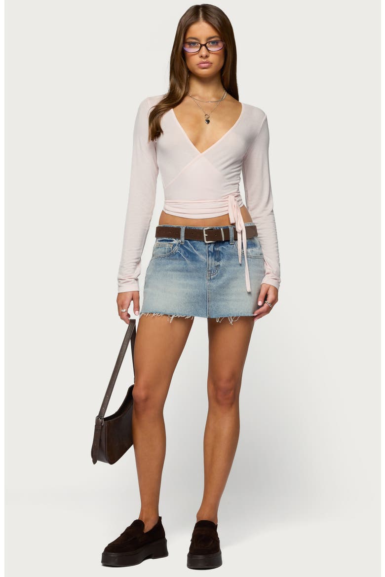 Malenna Wrap Crop Top, Alternate, color, LIGHT-PINK