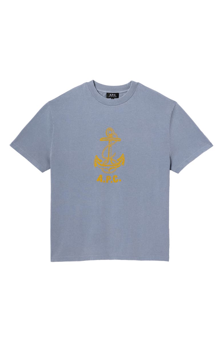 A.P.C. Davy Graphic T-Shirt, Alternate, color, Iac Blue Grey