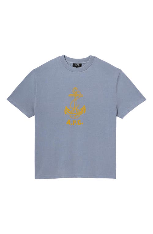 Apc A. P.c. Davy Logo Graphic Tee In Blue