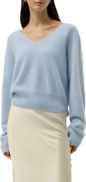 Lilysilk Brushed V-Neck Cashmere Sweater