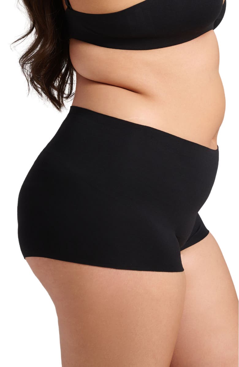 Siella Organic Cotton No-Show Shaping Boy Short, Alternate, color, Black