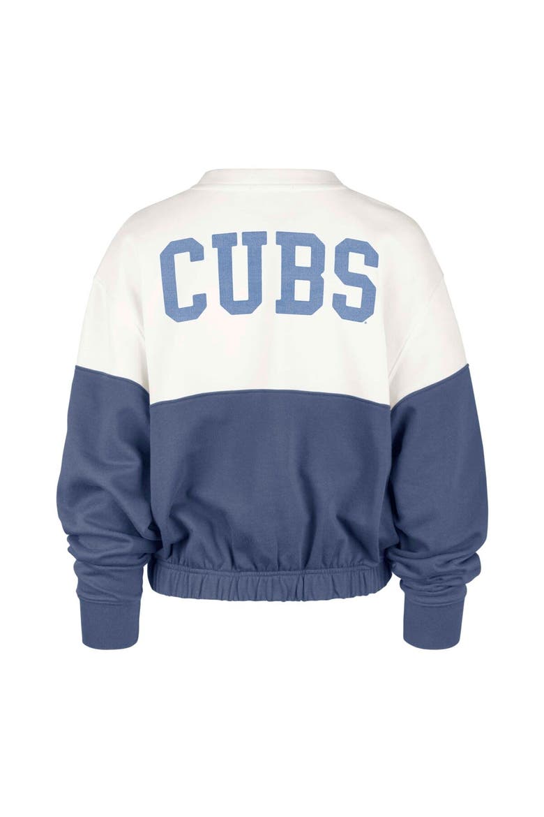 Women's '47 White/Royal Chicago Cubs Take Two Bonita Pullover Sweatshirt, Alternate, color, White