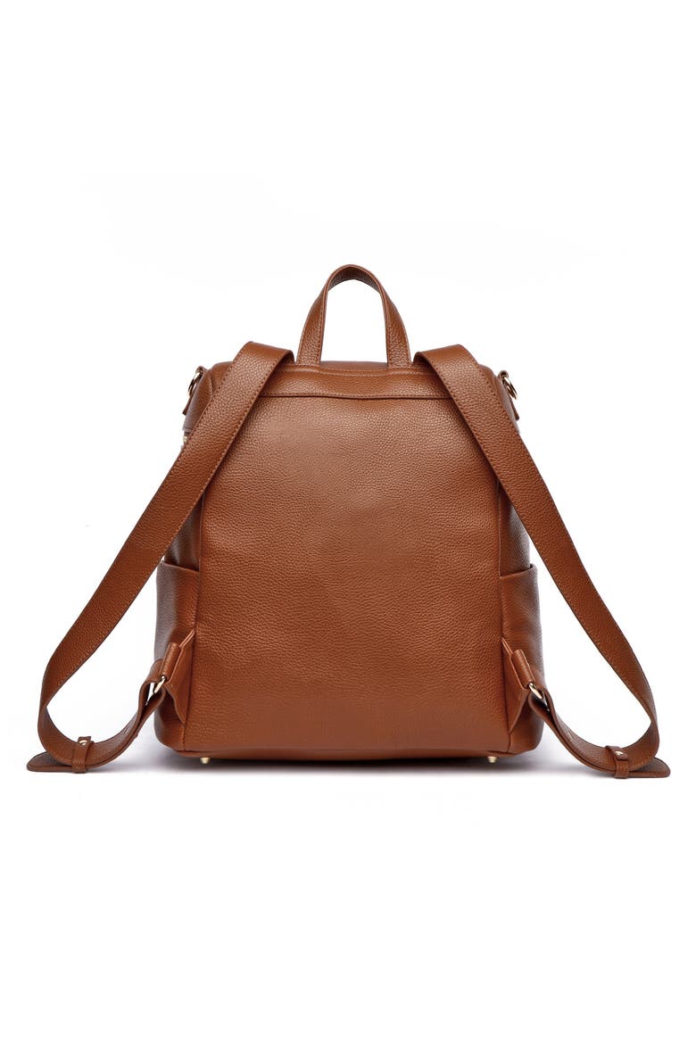 Monaco Faux Leather Diaper Backpack, Alternate, color, CARAMEL BROWN