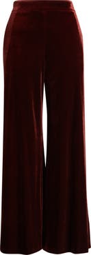 Elie Tahari The Lucia Velvet Pull-On Wide Leg Pants
