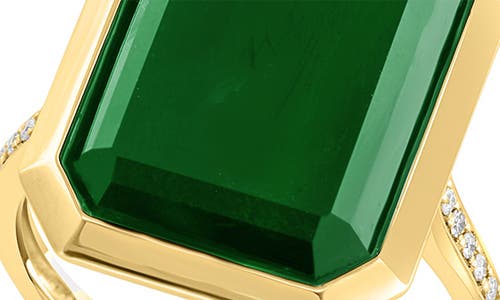 Effy 14k Gold Pavé Diamond & Green Onyx Ring In Gold