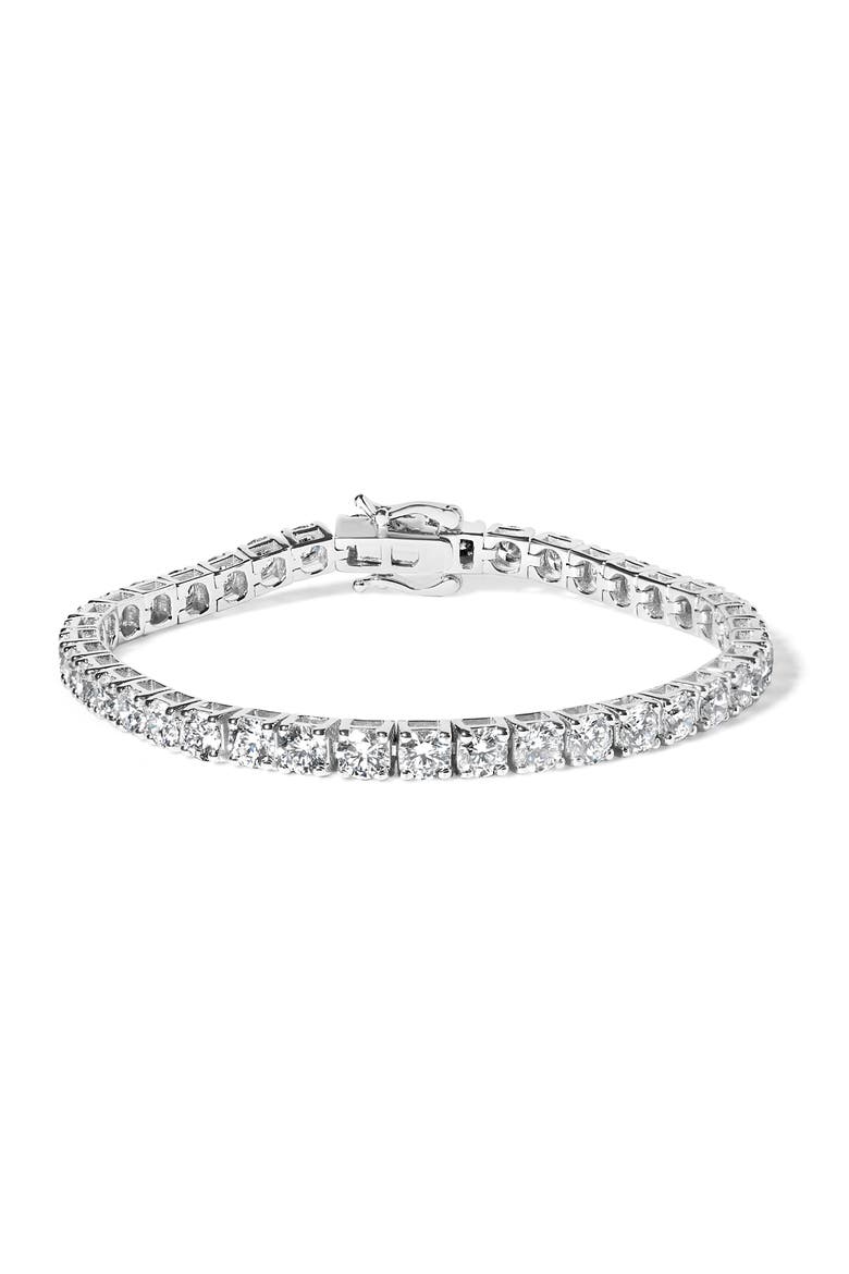 14K White Gold 12.00 Cttw Lab Grown Round Diamond Classic Tennis Bracelet, Main, color, White